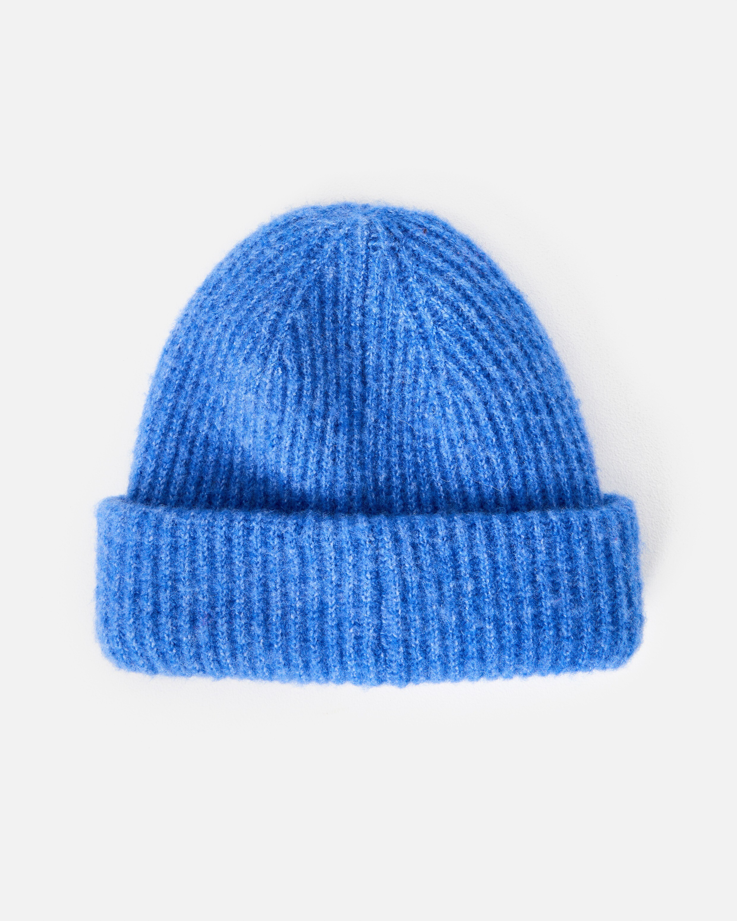 Cornflower Blue Ribbed Knitted Beanie Hat | Oliver Bonas | Oliver Bonas (Global)