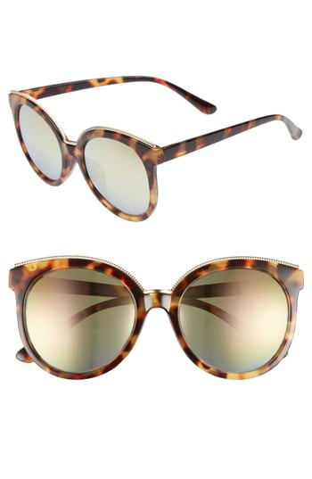 Women's Bp. 56Mm Metal Trim Round Sunglasses - Tort/ Gold | Nordstrom