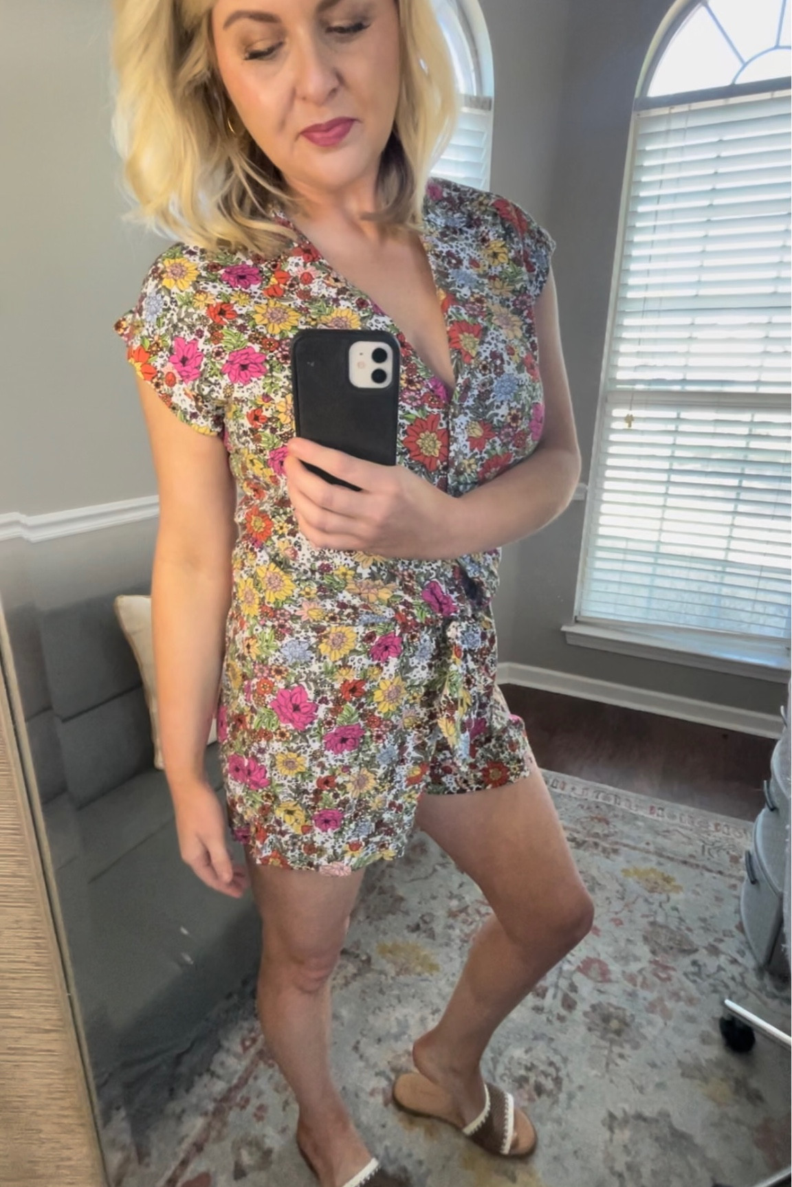 Walmart has the perfect beat-the-heat summer set. This two-piece outfit set includes a relaxed fit button-front shirt and a front tie. The matching high-rise shorts have a pull-on elastic waistband and are the perfect short, but not too short length. 
Just add sandals or wedges for a complete look! Perfect for vacation, brunch or a summer concert 🎵 
I’m wearing a medium and it fits perfectly! 
#summer #spring #concertoutfit #affordable #walmart #walmartfind #walmartfashion