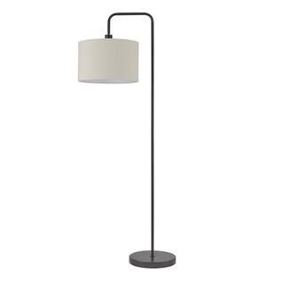 Globe Electric Barden 58 in. Dark Bronze Floor Lamp with Beige Fabric Shade 67395 - The Home Depo... | The Home Depot