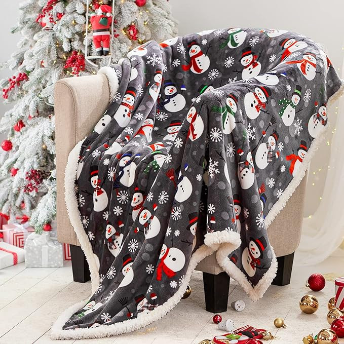 Touchat Sherpa Christmas Throw Blanket, Fuzzy Fluffy Soft Cozy Blanket, Fleece Flannel Plush Micr... | Amazon (US)