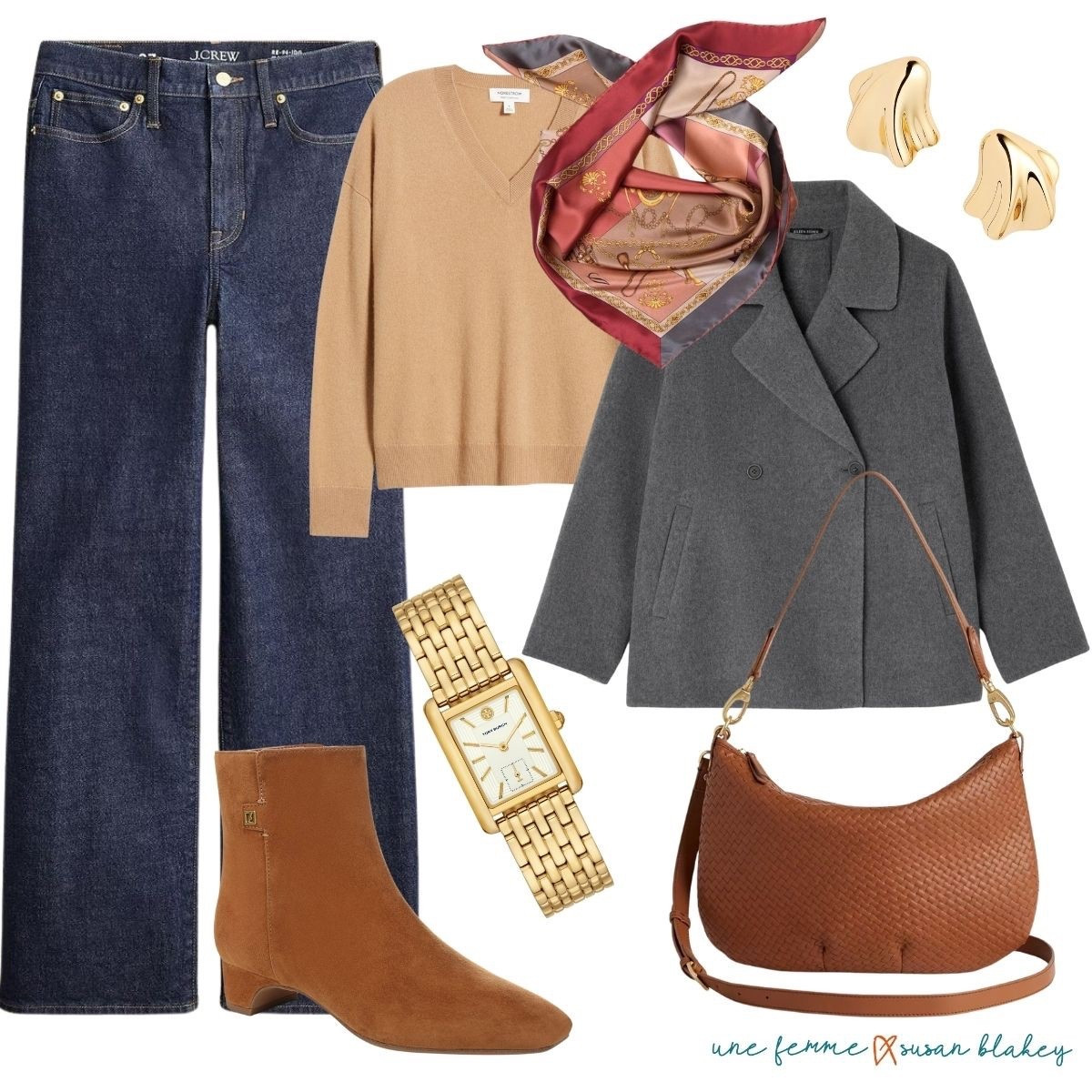 Mixing warm and cool tones is the secret to creating depth and sophistication in your outfits. ✨

Here’s how this look gets it right:
👖 Start with dark wash denim — a true cool classic that grounds the outfit.
🧶 Add warmth with camel tones in your sweater, booties, and bag — they instantly soften the look.
🩶 The charcoal cropped coat balances it all, keeping things modern and polished.
🧣 A printed scarf that blends red, beige, and grey pulls both color families together beautifully.
💛 Finish with gold jewelry for a warm, radiant touch.

It’s all about harmony — when warm and cool hues meet in balance, the result feels effortlessly chic. 🤎✨

#StyleTips #MixingColors #FallChic #Over50Style #TimelessWardrobe #EffortlessElegance 

#LTKOver40 #LTKPetite #LTKSeasonal