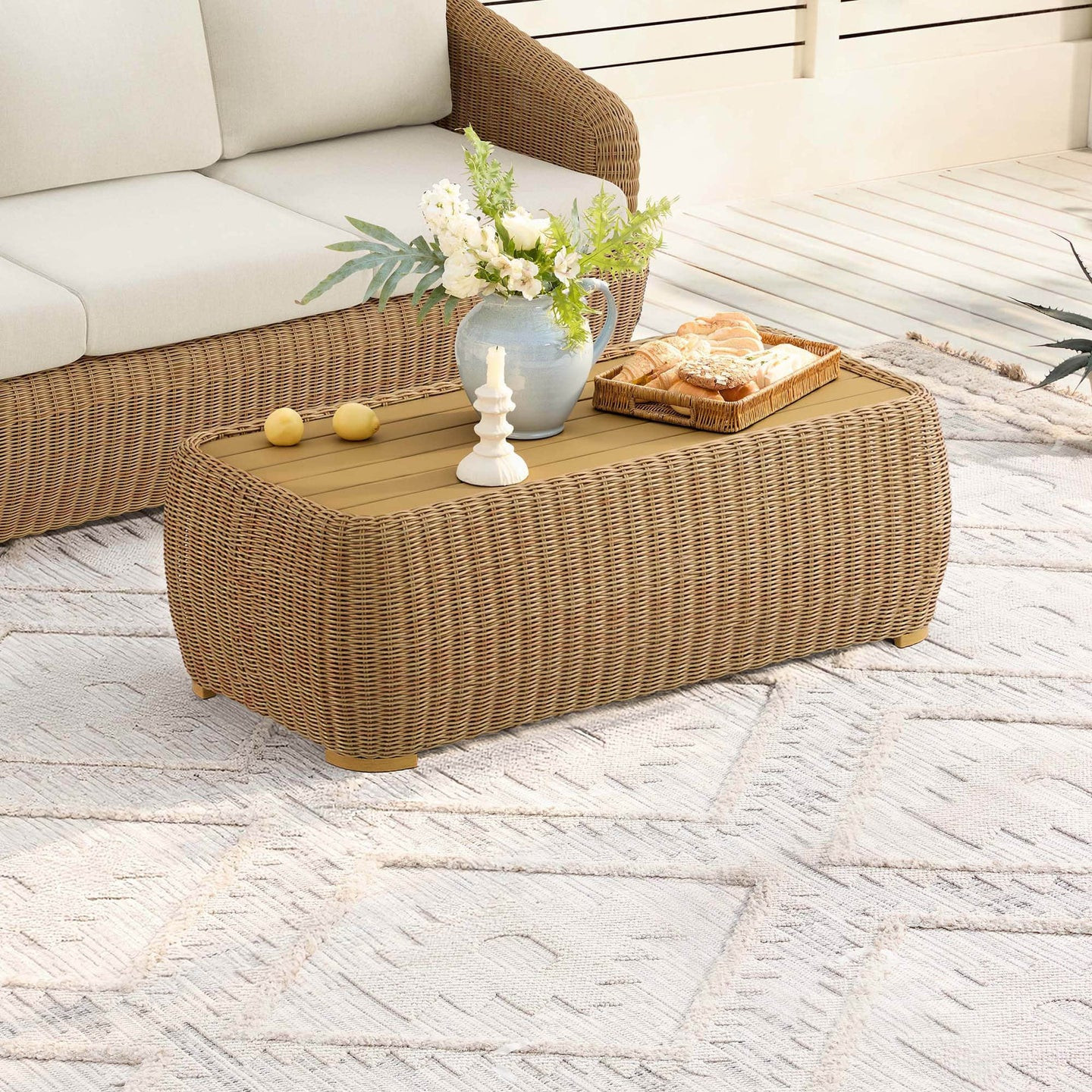 Liana Outdoor Coffee Table | Casual Wicker Style | Chita