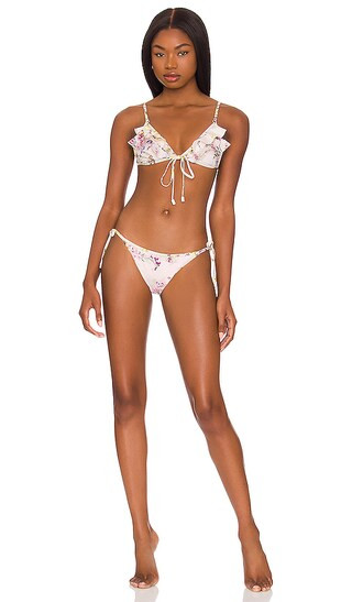 Frill Mini Triangle Bikini in Spliced | Revolve Clothing (Global)