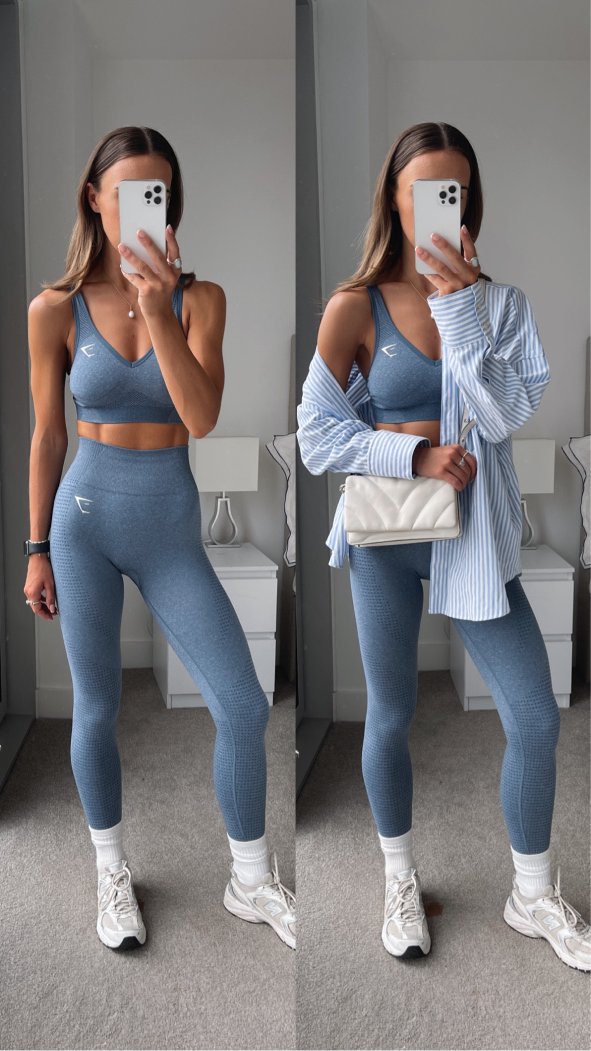 Gymshark Vital Seamless 2.0 Leggings Blue Marl Size S Small