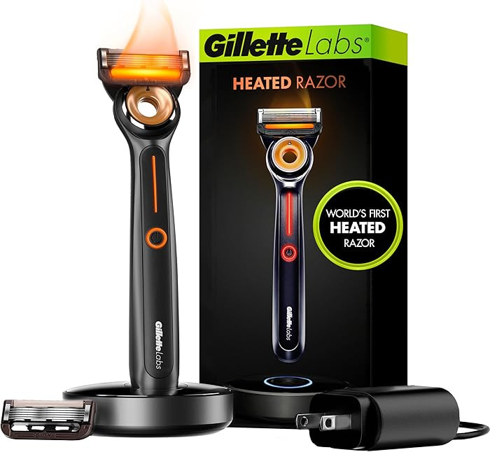 Gillette Heated Razor for Men, Starter Shave Kit by GilletteLabs, 1 Handle, 2 Razor Blade Refills... | Amazon (US)