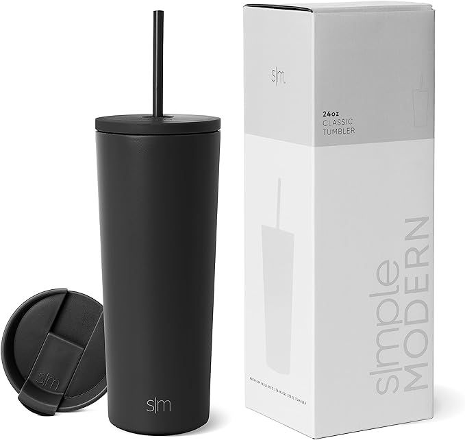 Simple Modern Insulated Tumbler with Lid and Straw | Iced Coffee Cup Reusable Stainless Steel Wat... | Amazon (US)