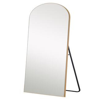 HomeRoots 31.5 in. x 70.87 in. Classic Arch Framed Gold Vanity Mirror | The Home Depot