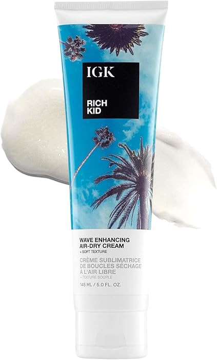 IGK RICH KID Wave Enhancing Air-Dry Cream | Hold + Texture + Shine | Vegan + Cruelty Free | | Amazon (US)
