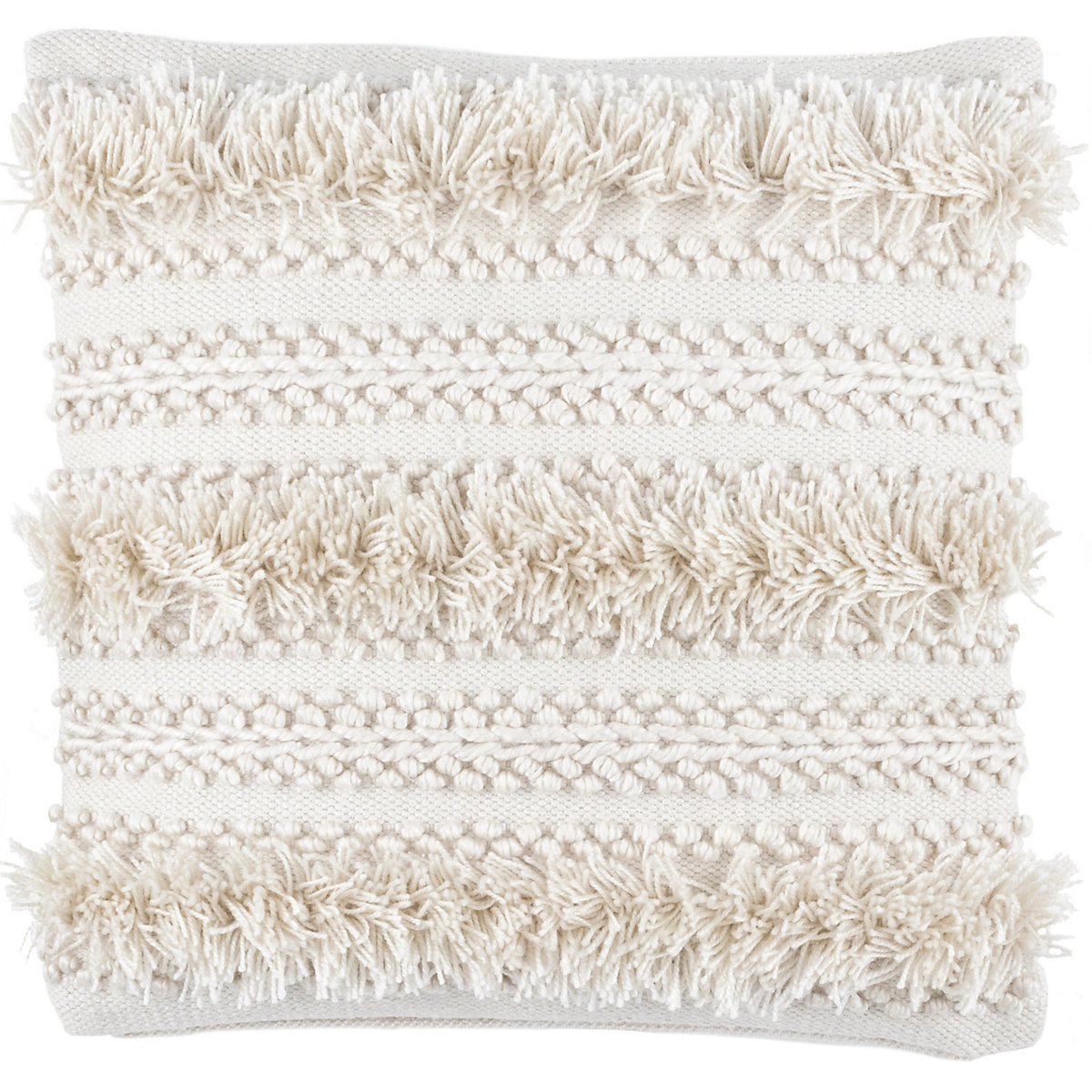Zhara Stripe Ivory Indoor/Outdoor Decorative Pillow | Annie Selke