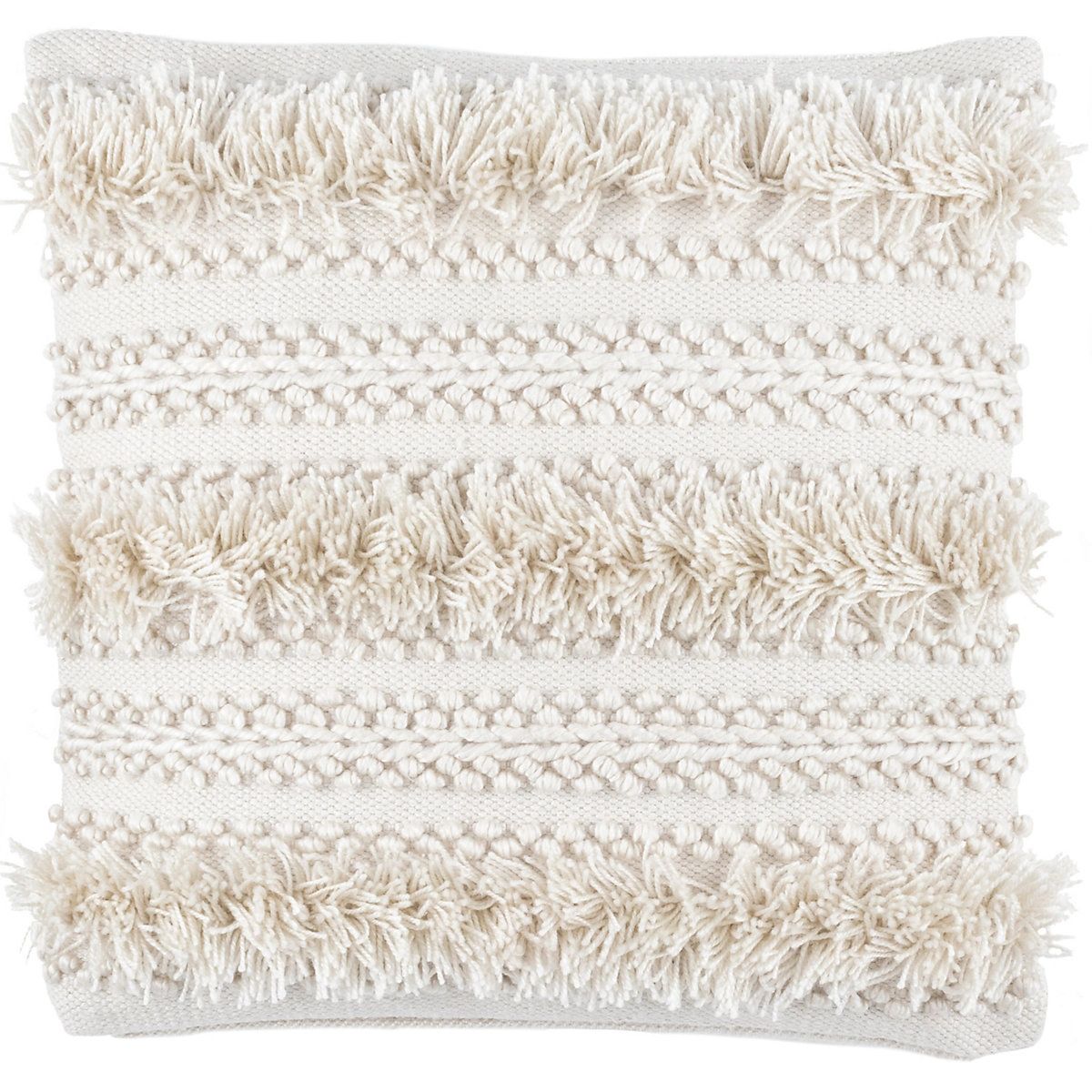 Zhara Stripe Ivory Indoor/Outdoor Decorative Pillow | Annie Selke