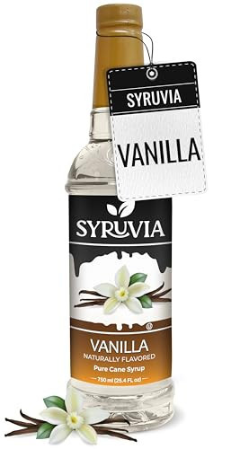 Syruvia Coffee Syrup, Vanilla Flavored Syrup for Drinks, Lattes, and Desserts – 25.4 fl oz | Amazon (US)