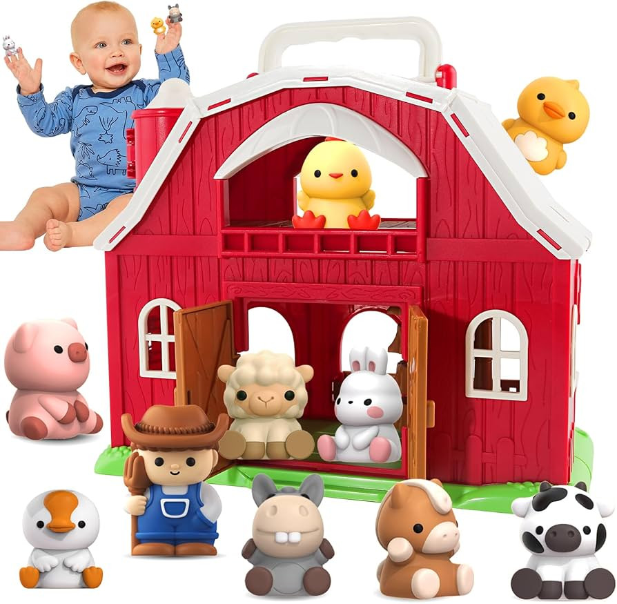 Toys for 1 2 3 Years Old Boys and Girls, Big Barn Toy with Farm Animal, Preschool Montessori Toy,... | Amazon (US)
