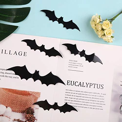 DIYASY Bats Wall Decor,120 Pcs 3D Bat Halloween Decoration Stickers for Home Decor 4 Size Waterpr... | Walmart (US)