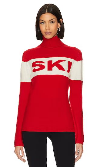 Ski Roll Collar Sweater in Red & Cream | Revolve Clothing (Global)