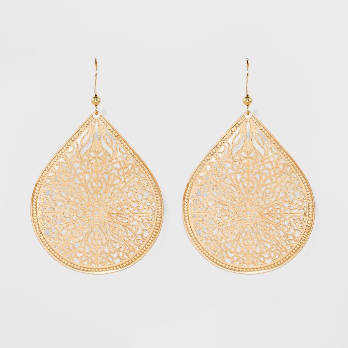 Women's Fashion Earring Filigree - A New Day™ Gold | Target
