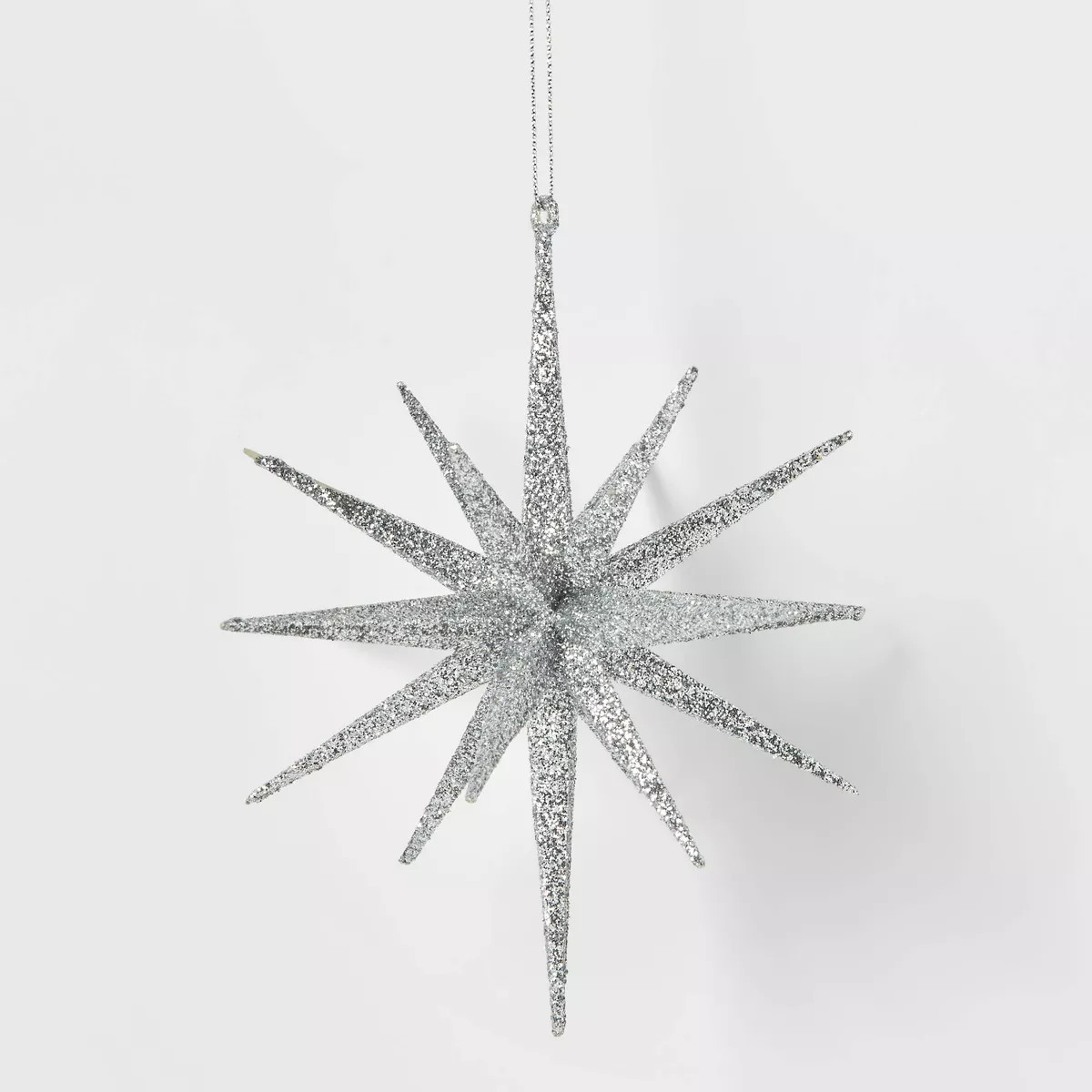 Plastic Spike Starburst Christmas Tree Ornament Silver - Wondershop™: Indoor Art & Design Decor... | Target