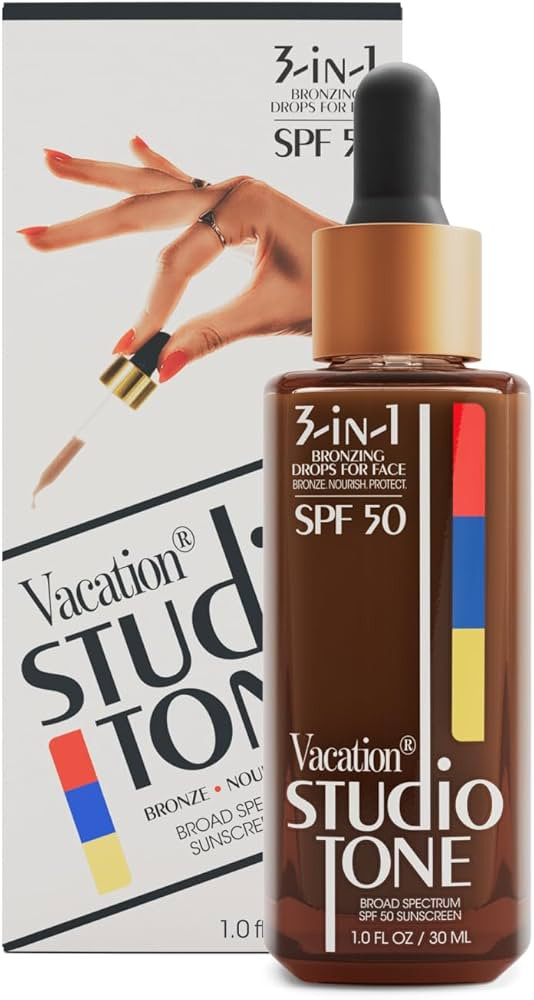 Vacation Studio Tone SPF 50 Bronzing Drops for Face, 1 Fluid Ounce - Bronzing Sunscreen, Sunkisse... | Amazon (US)