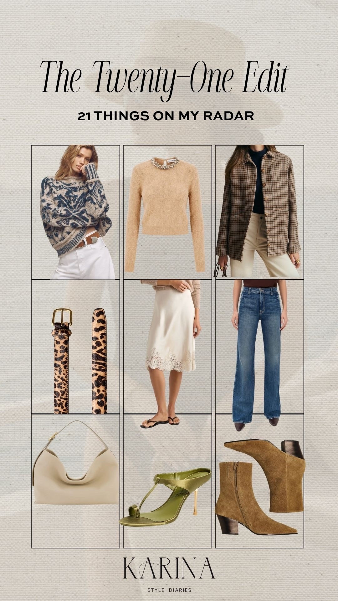 The 21 Edit, what’s been on my radar lately

#LTKgrwm #LTKSeasonal #LTKOver40