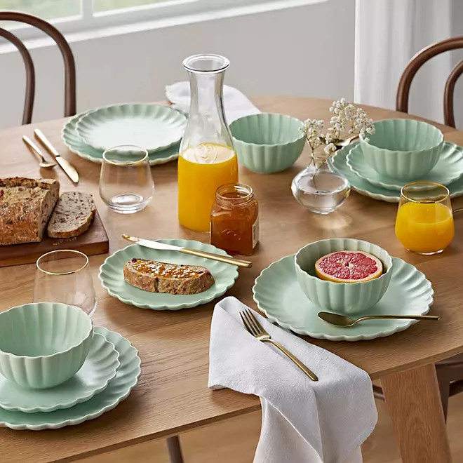 Member's Mark 12-Piece Scallop Dinnerware Set (Choose Color) | Sam's Club