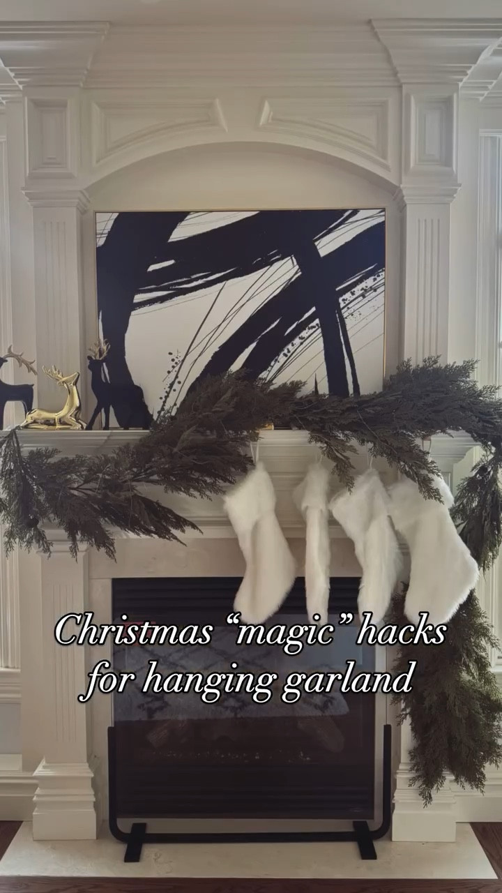 I have been having a TIME decorating our new house. I’ve found ways to repurpose old products and found some new goodies along the way!

Hacks to hanging garland:

1) Use the hooks that “hug” the garland and hold them in place. Use hooks on the sides to give a draped effect. 
2) Add fairly lights as necessary.
3) Hang stockings UNDER the garland (I prefer mine on one side versus across the mantel.
4) Be sure to fluff and bend to make the garland flow the way you prefer!
4) Have fun and make it your OWN!

Links to everything are in my LTK and the garlands I used are currently 20% off! Can’t wait to see what you guys create 🤩

Also ignore the red sticker on our fireplace screen. That sticker says we have to keep it 2ft away from the fire when it’s on so I’m still debating if I should keep it. Should I hang onto it or return it for something more useful but maybe less aesthetically pleasing? 😩 Decisions, decisions!

#christmasdecor #christmasdecorations