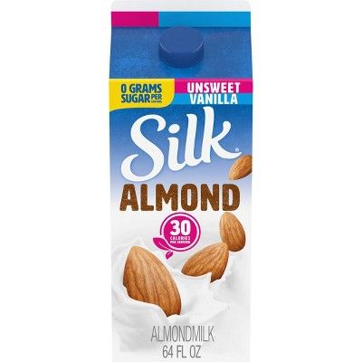 Silk Almond Unsweetened Vanilla Almond Milk - 0.5gal | Target