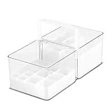 madesmart Portable Tote with Dividers-Stack Collection Stackable & BPA-Free, Medium, Frost | Amazon (US)