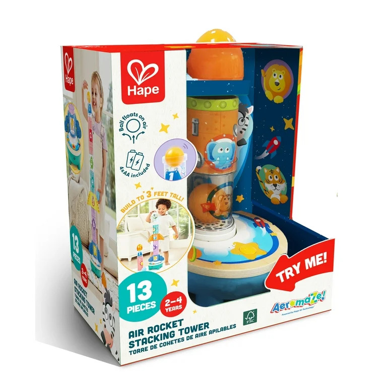 Hape Torre Apilable de Cohetes de Aire Juguete de Construcción Interactivo, Unisex, Niños Peque... | Walmart (US)