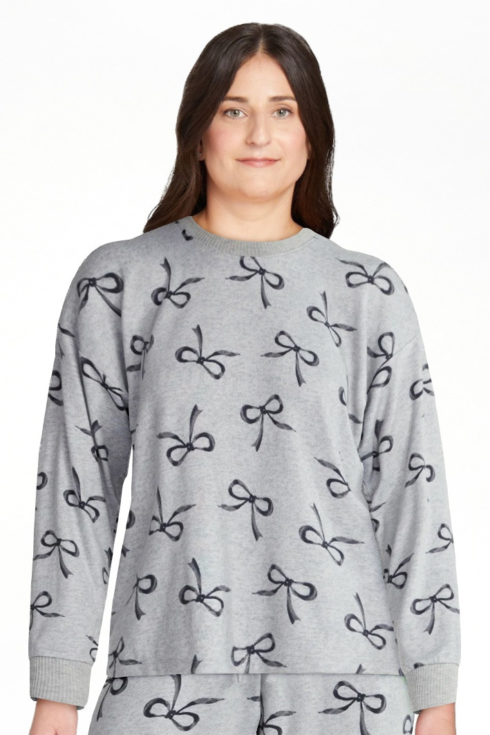 Joyspun Women's Cozy Lounge Collection Hacci Knit Sleep Top with Long Sleeves, Sizes XS-3X | Walmart (US)