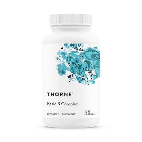 THORNE - Basic B-Complex - Tissue-Ready Vitamin B Complex Supplement with Choline - Supports Cellular Energy Production, Brain Health & Red Blood Cell Formation* - Gluten-Free - 60 Servings | Amazon (US)