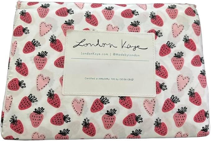 London Kaye Valentine's Day Sheet Set (Strawberry and Hearts, Twin) | Amazon (US)
