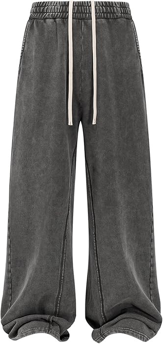 Colorful world Mens Sweatpants Acid Washed Elastic Waist Drawstring Sweat Pants Cotton Baggy Stre... | Amazon (US)