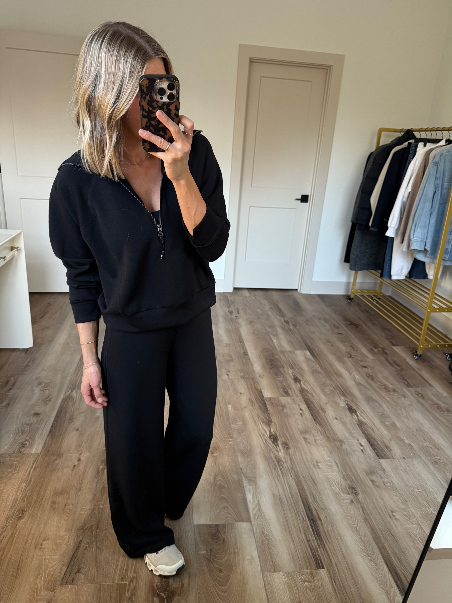 Wearing small wide leg pants (regular length), sports bra + 1/4 zip sweatshirt

#LTKSaleAlert #LTKOver40 #LTKFindsUnder100