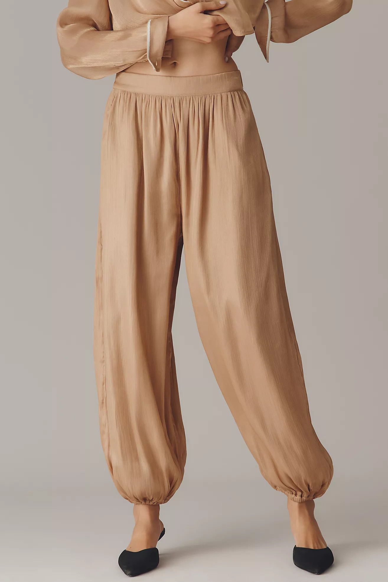 Maeve Shiny Balloon Pants | Anthropologie (US)