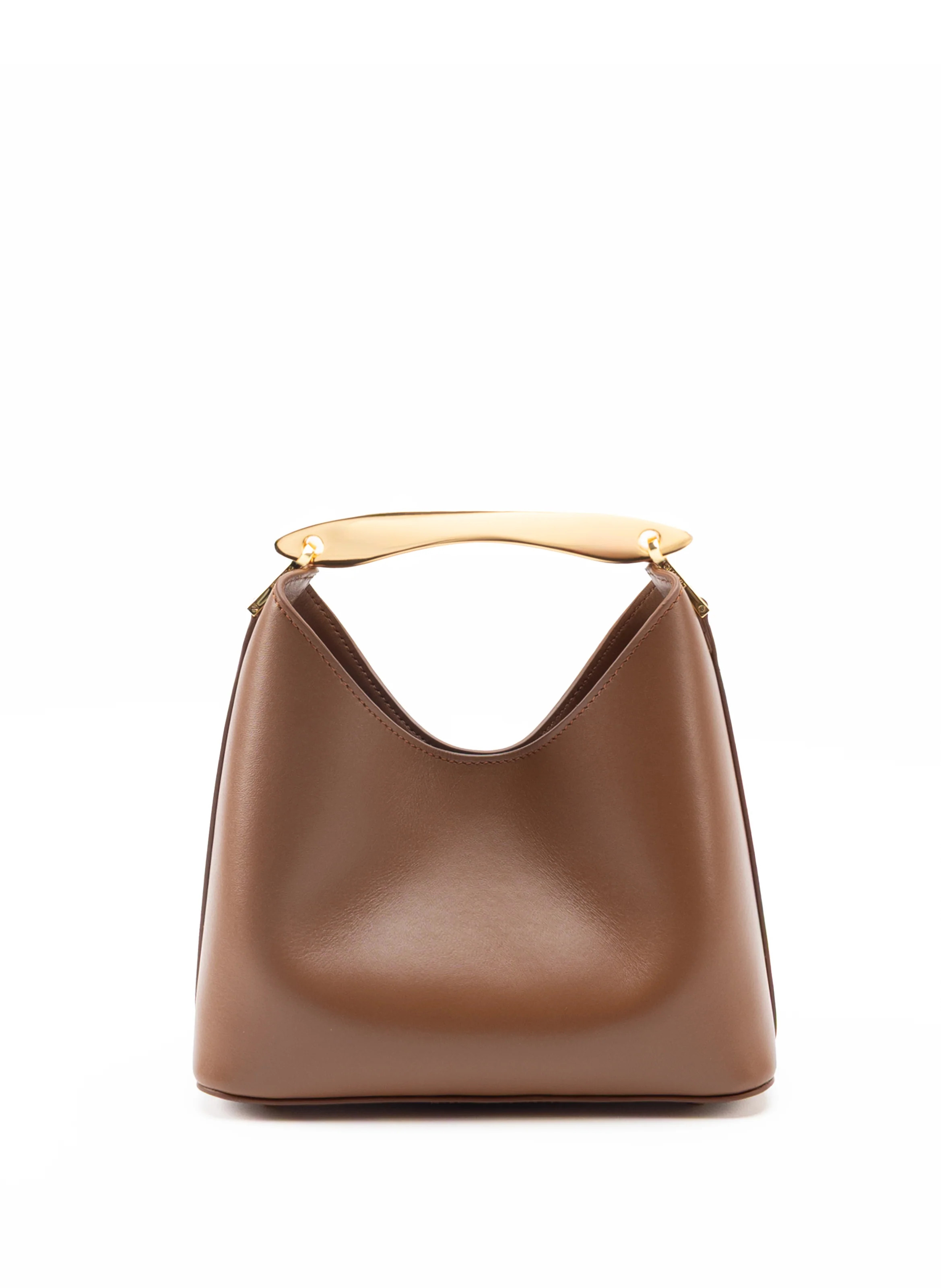 Small Boomerang Leather Cognac - Leather Handbags for Women - Elleme | Elleme