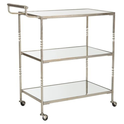 Andrei Bar Cart - Silver | Beverage Cart, Serving Cart, Liquor Cart | One Kings Lane