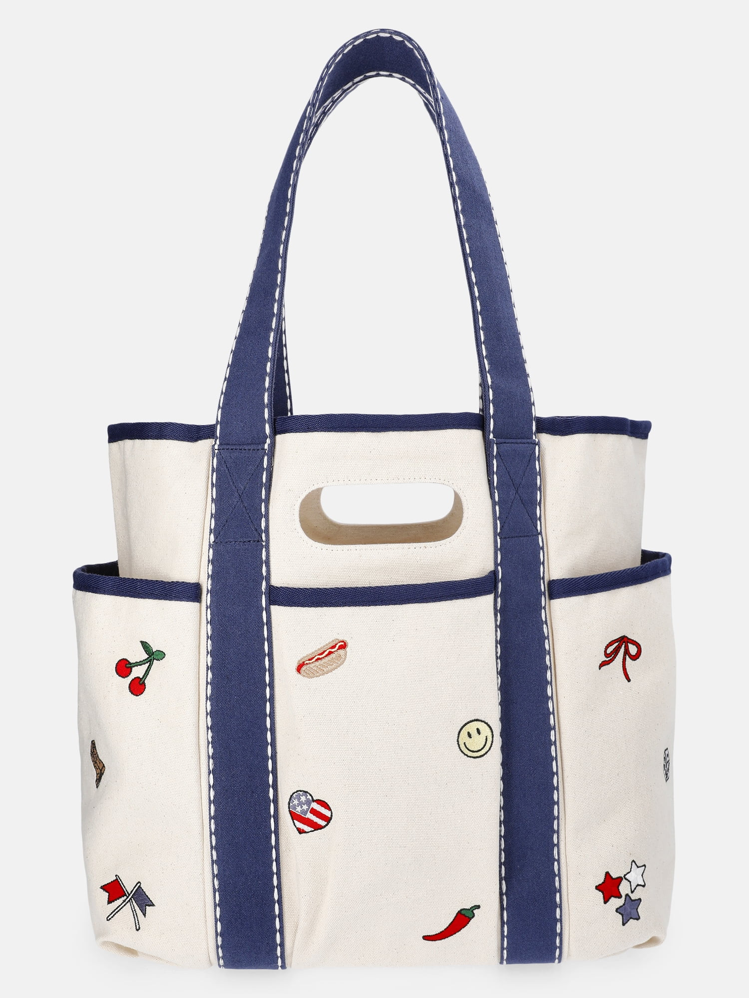 No Boundaries Women's Americana Cut Out Tote Bag, Natural | Walmart (US)