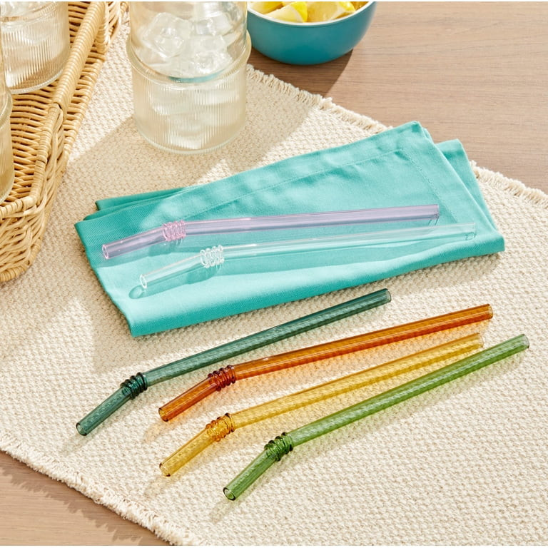Better Homes & Gardens Glass Bendy Straw Colorful , 6 Pieces | Walmart (US)
