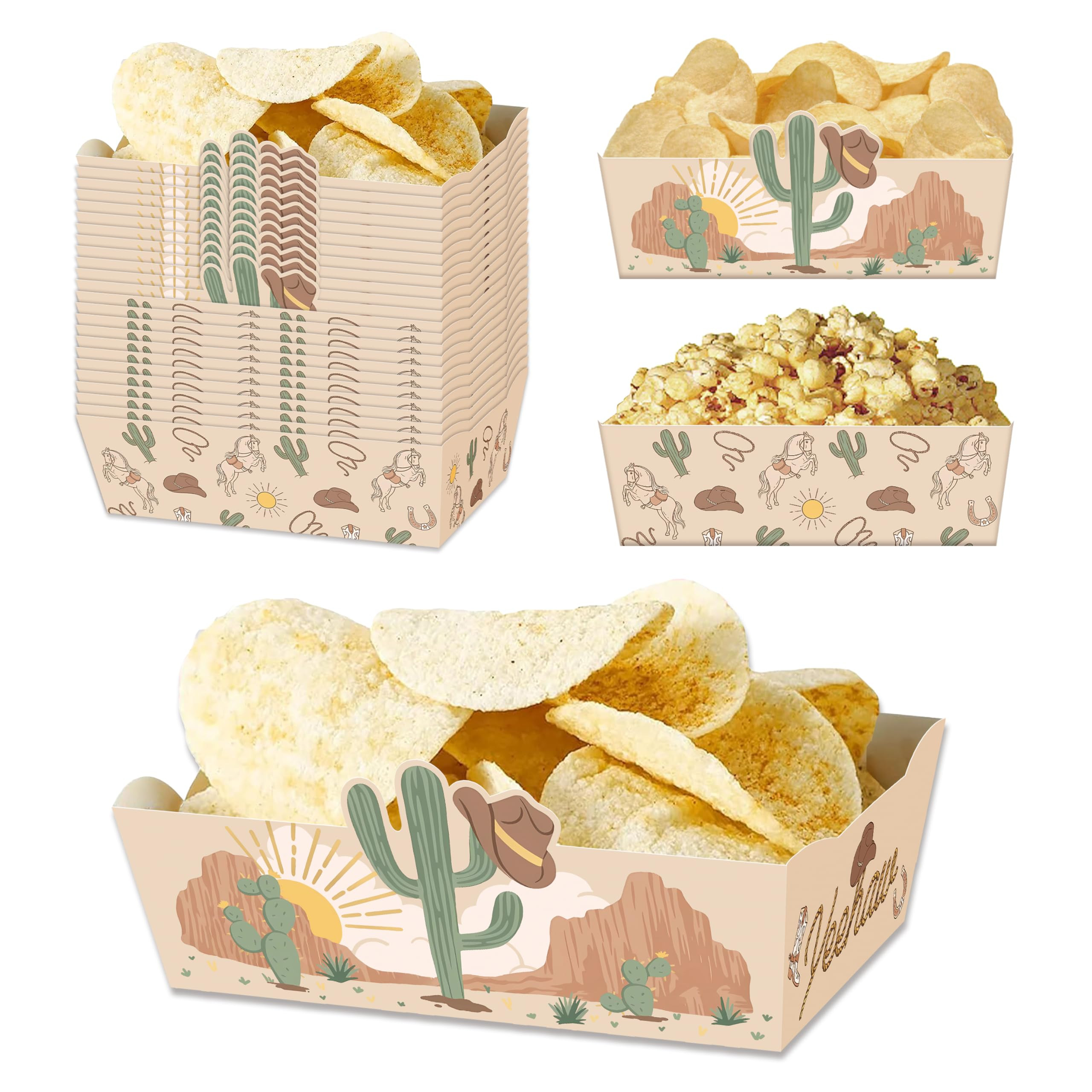 24 Pcs Western Theme Food Trays Cowboy Birthday Party Decorations Western party Decorations Yeeha... | Amazon (US)