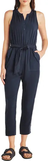 Splendid Colette Sleeveless Tie Waist Crop Jumpsuit | Nordstrom | Nordstrom
