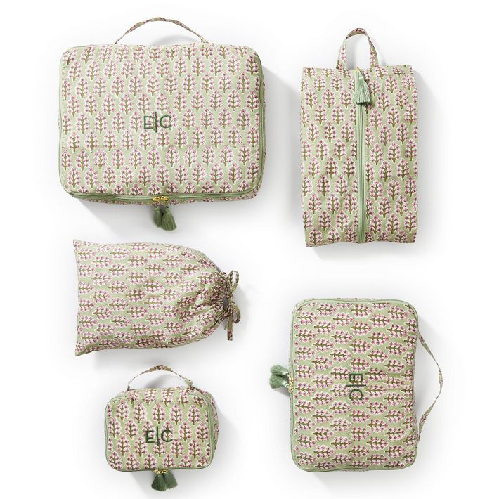 5 Piece Block Print Packing Cube Set | Mark and Graham
