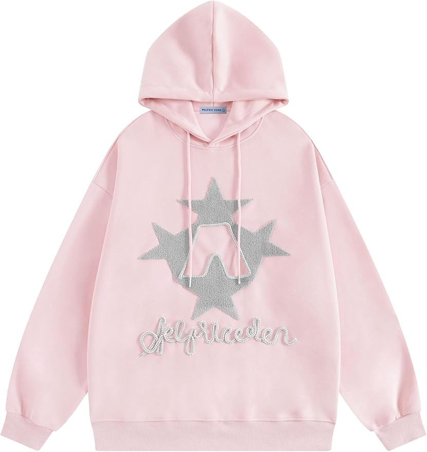 Aelfric Eden Y2k Hoodie Women Graphic Oversized Hoodies Star Embroidered Hoodied Sweatshirt Casua... | Amazon (US)