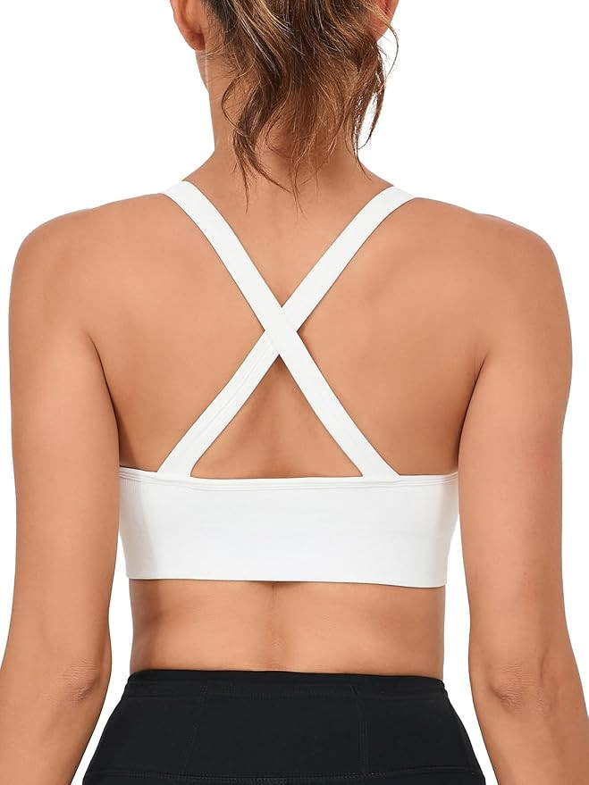 RUNNING GIRL Sports Bras for Women,Sexy Crisscross Back Seamless Padded Sports Bra High Support w... | Amazon (US)