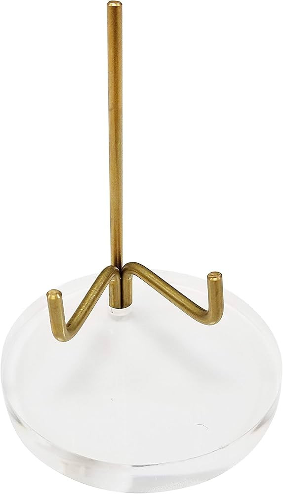 Clear Choice Easel 3.250’’ Acrylic Brass Adjustable Swing Arm 3.250 H x 1.5’’ arms x 2.5’’ Diameter x 3/8 x Thick Base Easel Display Stand | Display Mineral Rocks, Photos, | Clear w/Brass (Medium) | Amazon (US)