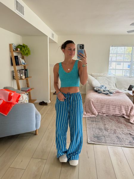 olivelynn tanks and fp pants will probably be my new summer uniform hahah:) 

wearing an XS in the pants - they run big!! 

spring outfit, linen pants, free people, vacation outfit, lounge wear

#LTKtravel #LTKSeasonal #LTKFestival