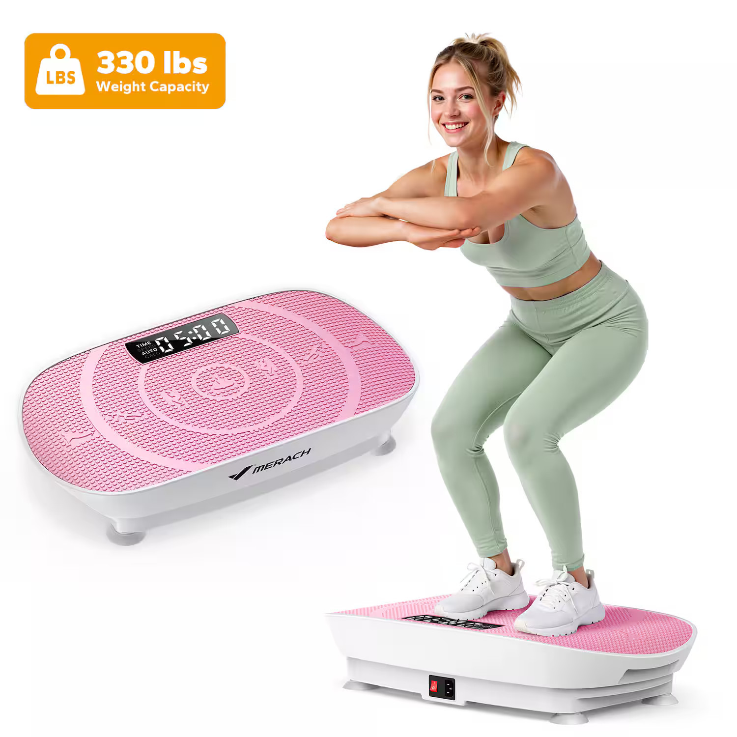 MERACH - Slim Vibration Plate Quiet Compact Vibration Plateform Exercise Machine - Pink | Best Buy U.S.