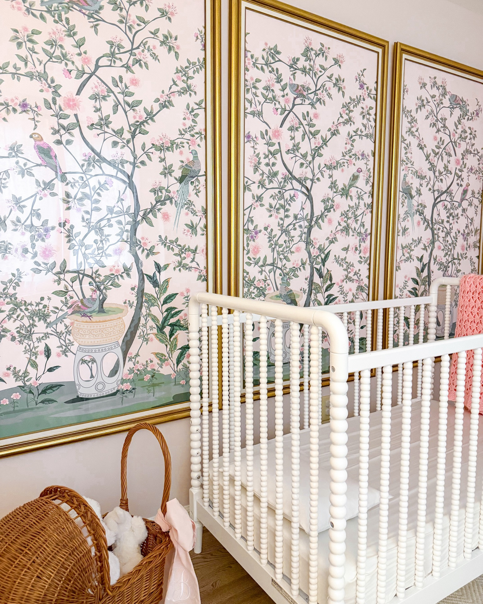 Still love everything about Seely’s room 🤍 so glad we did framed chinoiserie panels so we could take them with us in the move! 

Chinoiserie panels: @urbangardenprints
Crib: @deltachildren
Mattress: @newtonliving
Sheets: @silkytots
Rug: @Rugs USA 
Glider: @namesake_home @Wayfair 
Ottoman: @Wayfair 
Lamp: @safavieh @bedbathandbeyond
Lampshade: @pookylightsus
Curtains: @TWOPAGES 
Curtain trim: @Etsy

#LTKHome #LTKKids #LTKBaby