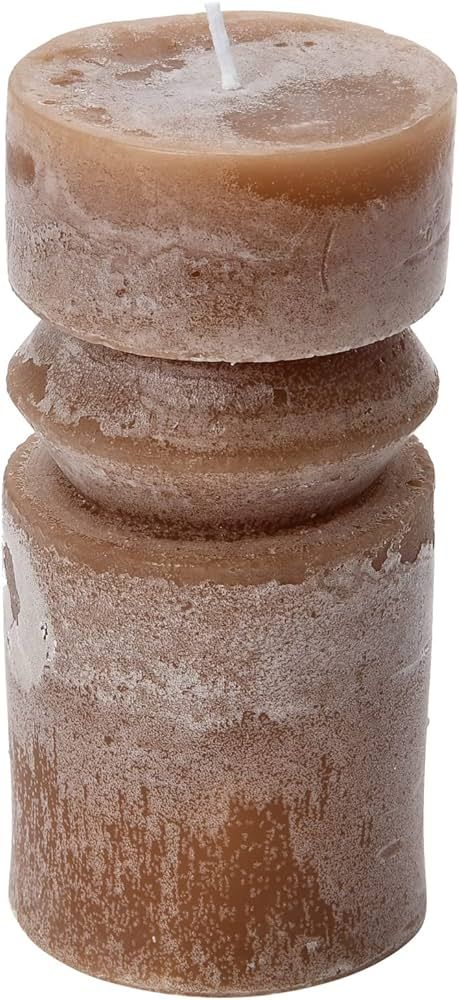 Creative Co-Op Unscented Totem Pillar, Cappuccino Candles, 3" L x 3" W x 6" H, Brown | Amazon (US)