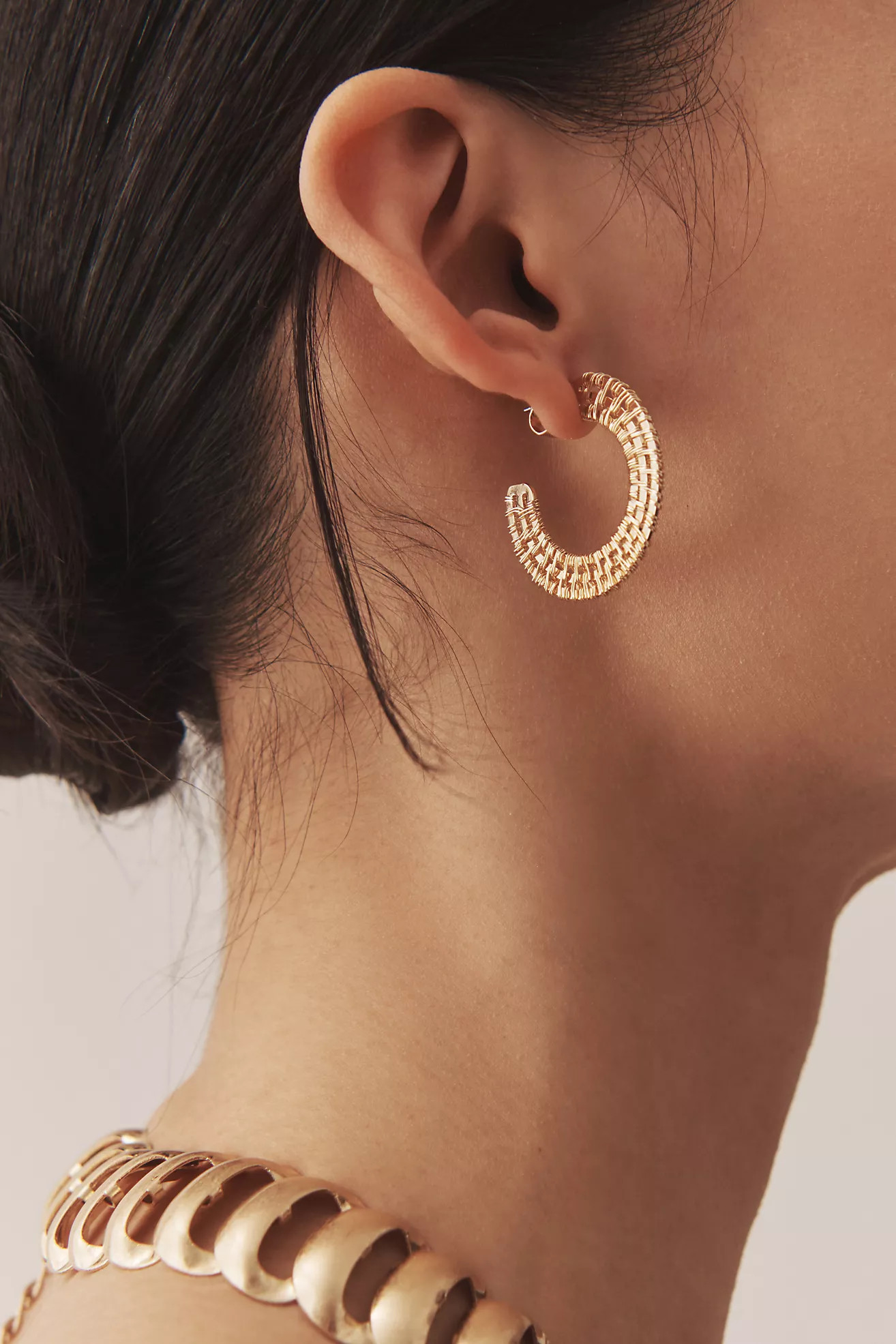Basketweave Hoop Earrings | Anthropologie (US)
