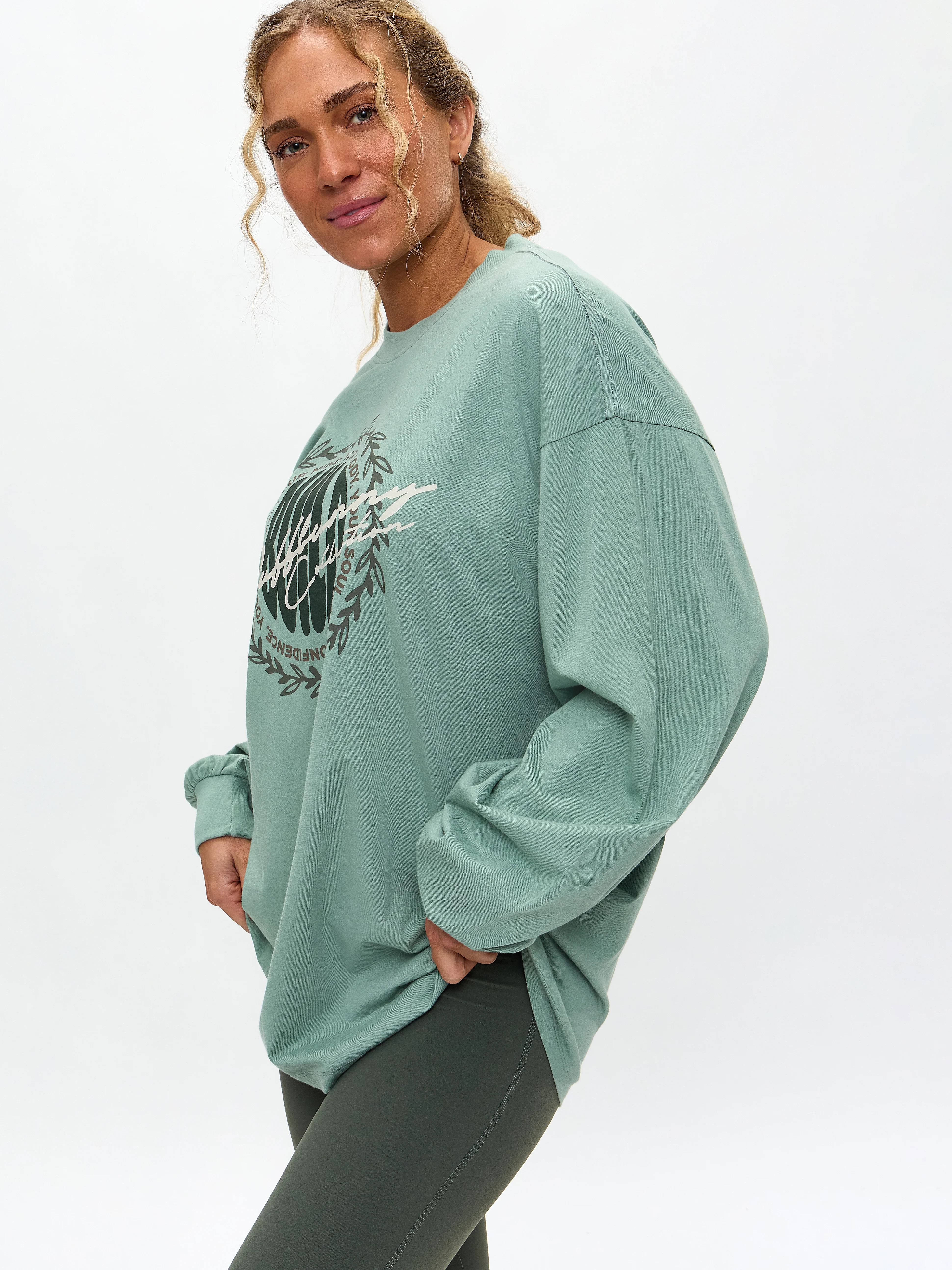 Build Long Sleeve Tee - Arctic Moss M | Buffbunny
